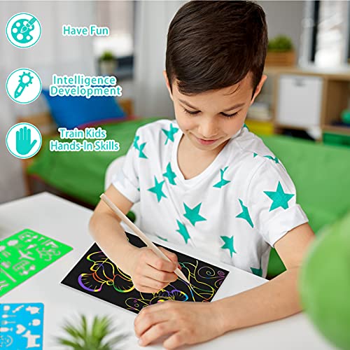 Scratch Art for Kids, 118 PCS Rainbow Scratch Paper Set Black Scratch –  ToysCentral - Europe