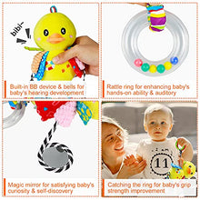 Load image into Gallery viewer, Funsland Baby Stroller Toy and Car Seat Toy for Infant with Teether Hanging Rattle Toys Clip on Stroller Toy Soft Plush Baby Toys for Boys and Girls 3-12 Months
