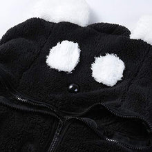 Load image into Gallery viewer, Franterd Women Winter Warm Hoodie Coat Cute Bear Ear Panda Hooded Open Front Jacket Plush Fluffy Outwear
