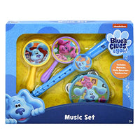 What Kids Want Blue's Clues Basic Music Set Kids Musical Instruments Set with Maracas, Tambourine, and Flute Recorder for Learning Music Fun Percussion Instruments for Kids Age 3 and Up