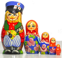 Russian Nesting Doll - Special Design Gift Dolls - Handmade Design - Hand Painted in Russia -- Medium Size - Traditional Matryoshka Babushka (Cossack)