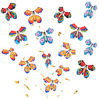 15 Pieces Magic Fairy Flying Butterfly Rubber Band Powered Wind up Butterfly Toy for Surprise Gift or Party Playing Christmas and New Year (Classic Style)