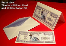 Load image into Gallery viewer, 5 Mardi Gras Million Dollar Bills with Bonus Thanks a Million Gift Card Set
