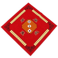 EXCEART Mahjong Game Table Cover Slip Resistant Poker Dominos Card Tablecover Table Top Mat Square Mahjong Cloth Board for Desktop Games Red 78X78CM