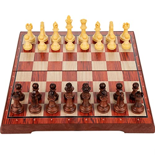 Chess Sets Hips Plastic Magnetic Board Game with Storage Folding Portable Travel Chess- for Beginner&Kids and Adults (Size : Small)