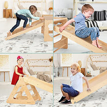 Load image into Gallery viewer, ikkle Climbing Ramp and Slide (Ramp Only), Reversible Wooden Slide Kids&#39; Indoor Outdoor Climbers with Strong Bearing Capacity, Smooth Surface, Guard Side Plate
