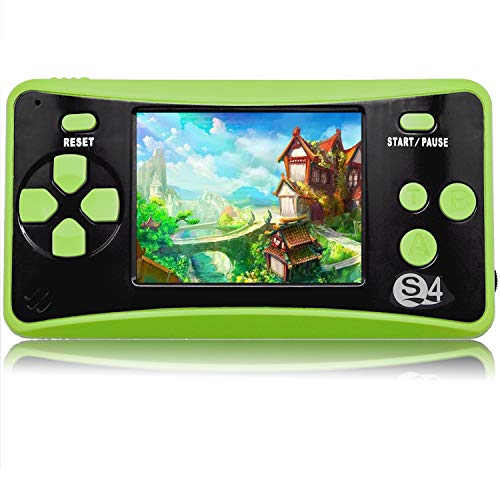 QoolPart Handheld Games for Kids Adults 2.5'' Color Screen Preloaded 182 Classic Retro Video Games No WiFi Needed Seniors Electronic Game Player Birthday Xmas Present for Children (Green)