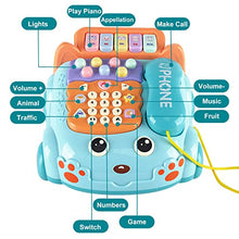 Load image into Gallery viewer, Baby Phone Toy,Baby Toy Phone Cartoon Baby Piano Music Light Toy Children Pretend Phone, Kids Cell Phone Girl with Light Parent-Child Interactive Toy Gift Game Boy Girl Early Education Gift Blue

