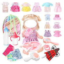 Load image into Gallery viewer, 25 Piece Doll Clothes for 12 13 14 Inch Baby Dolls - Baby Doll Clothes 14 Inch fits Alive Dolls, Bitty Dolls, Include Doll Dress Pants Underwerar and Milk Bottle Umbrella Accessories for Girls Gifts
