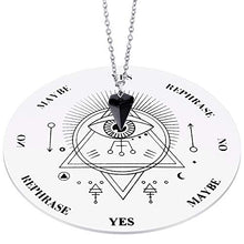 Load image into Gallery viewer, Wooden Pendulum Board Dowsing Divination Pendulum Witchcraft Altar Supplies with Crystal Necklace and Wooden Pendulum Board Metaphysical Message Board Kit, 6 Inch (White)
