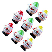 NUOBESTY 8Pcs Christmas Clockwork Toy Santa Claus Shaking Head Wind Up Toys Jumping Walking Figurine Toys Xmas Stocking Fillers for Christmas Party Favors (Random Color)