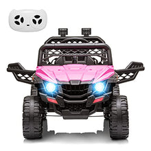 Load image into Gallery viewer, RCtown 12V Kids Ride On Car Truck w/Parent Remote Control, Spring Suspension, LED Lights, AUX Port, Music (Rose, no Tent)

