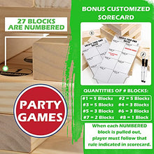Load image into Gallery viewer, Giant Tower Game Life Size Wooden Stacking Games Lawn Outdoor Games for Adults and Family - Includes Rules and Carry Bag-54 Large Blocks
