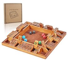 Load image into Gallery viewer, ApudArmis 4-Way Shut The Box, Large Wooden Board Game Set with Dice, 4 Ways Play Shut-The-Box for Kids Learning Addtion Adults Classroom Home Party Pub (12 in)
