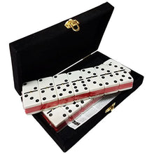Load image into Gallery viewer, Marion Domino Double Six - Red &amp; White Two Tone Tile Jumbo Tournament Size w/Spinners in Deluxe Velvet Case
