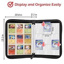 Load image into Gallery viewer, Trading Card Binder with Sleeves,720 Pockets Zipper Binder Card Holder Collectors Album Carrying Case with 40 Platinum 18-Pocket Sheets for TCG Baseball and Football Cards Organizer
