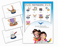 Yo-Yee Flash Cards - Food Preparation and Cooking Picture Cards - English Vocabulary Cards for Toddlers, Kids and Children - Including Teaching Activities and Game Ideas