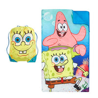Nickelodeon Spongebob Squarepants Sling Bag and Cozy Lightweight Sleeping Bag, 46 L x 26 W, Ages 3+