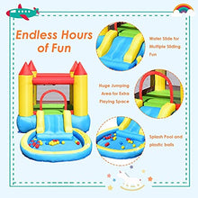 Load image into Gallery viewer, Costzon Inflatable Water Bounce House with Air Blower, Kids Jumping Castle Waterslide for Wet Dry Combo with Splash Pool, Cute Slide, Ocean Balls, Kids Water Slides for Outdoor (with 580W Air Blower)
