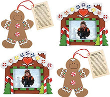 Load image into Gallery viewer, HAPPY DEALS ~ 24 Pack Christmas Craft Kits - Includes 12 Gingerbread House Picture Frame Craft Kits and 12 Legend of The Gingerbread Man Craft Kits- Bulk Christmas Craft Kits for Kids - New Set!
