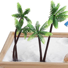 Load image into Gallery viewer, Pssopp Mini Zen Garden Sandbox Miniature Ocean Beach Zen Garden Mini Home Office Desktop Tabletop Sandbox with Coconut Tree for Home Office Decor
