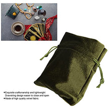 Load image into Gallery viewer, Velvet Tarot Bag, Drawstring Tarot Bag Velvet Pouch with Drawstring Tarot Bag Dice Bag Card Bag Velvet Soft Fabric Playing Cards Jewelry Coins Storage Pouch Bag(Green)
