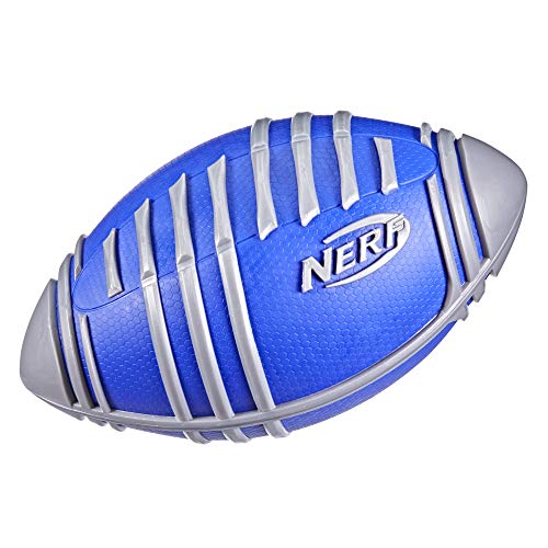 NERF Weather Blitz Foam Football for All-Weather Play -- Easy-to-Hold Grips  Great for Indoor and Outdoor Games -- Silver