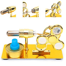 Load image into Gallery viewer, Mini Hot Air Stirling Engine, Stirling Engine Motor, Meticulous Polishing Stirling Engine Model Kit with Brushed Stainless Steel Bottom Plate High Performance for Physics Mechanical Learning
