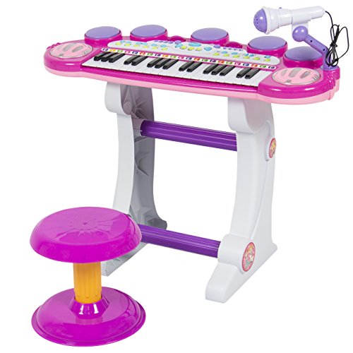 Best Choice Products 37 Key Kids Electronic Piano Keyboard W/ Record And Playback, Microphone, Synth