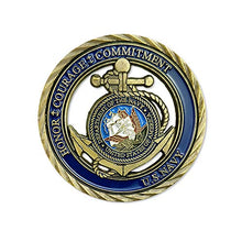 Load image into Gallery viewer, U.S. Navy Core Values Challenge Coin Collector&#39;s Medallion
