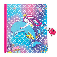 Load image into Gallery viewer, Playhouse Mermaid Love Shiny Foil Cover Lock &amp; Key Lined Page Diary for Kids
