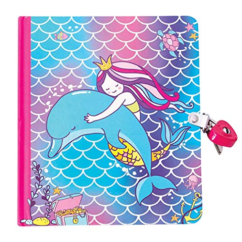 Playhouse Mermaid Love Shiny Foil Cover Lock & Key Lined Page Diary for Kids