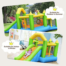 Load image into Gallery viewer, GOFLAME Inflatable Bounce House, Blow-Up Jump Bouncy Castle with Jump Area, Slide, Ball Pit, Basketball Rim, Kids Playhouse Including Carry Bag, Repair Kit, Stakes (Without Blower)
