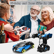 Load image into Gallery viewer, Ursulan Remote Control Transform Cars for Boys Deformed Robot Toy with 360 Speed Drifting, One Button Transformation Cars for Kid Age 6-10, Holiday Toy Xmas Gifts for Boys and Girls (Blue)
