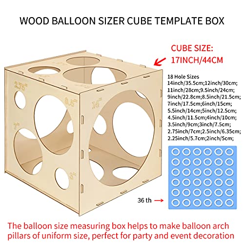 30cm Wood Balloon Sizer Cube Box Balloons Measuring box For