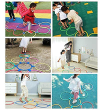 Load image into Gallery viewer, Hopscotch Game Kids Hopscotch Jumping Ring Game-38cm, Boys and Girls Balance and Coordination Training Toys, Color Ring Throwing Game Set, 10 PCS (Size : 4 Sets)
