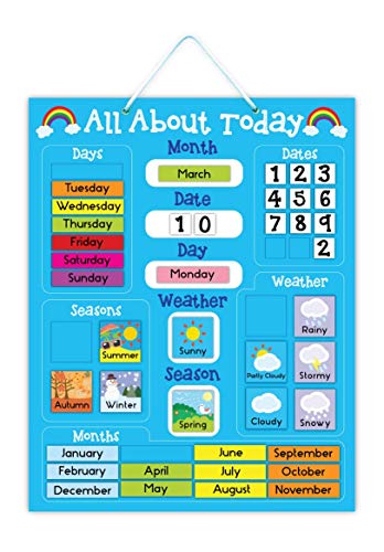 5K Education All About Today Weather & Calendar Magnetic Board - Blue