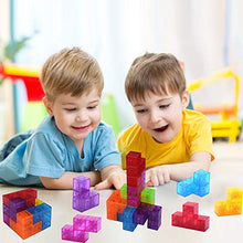 Load image into Gallery viewer, WorWoder Kids Magnetic Building Blocks Magic Magnetic 3D Puzzle Cubes, Set of 7 Multi Shapes Magnetic Blocks with 54 Guide Cards, Intelligence Developing and Stress Relief Fidget Toys for Kids Adults
