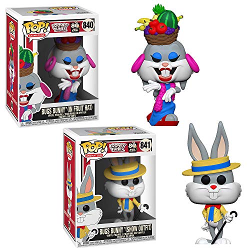 Funko Pop! Bundle of 2: Bugs Bunny 80th Anniversary - Bugs in Fruit Hat and Bugs in Show Outfit