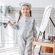 Load image into Gallery viewer, Kids Art Gown Jumpsuit Toddler Waterproof Premium Art Smocks Apron Preschool Artist Overall Coveralls with Matching Headband Jolly Cubs M
