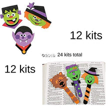Load image into Gallery viewer, PWS Sales Halloween Character Bookmark &amp; Magnet Craft Kit 24 Pack-Kids Party Favor Activity

