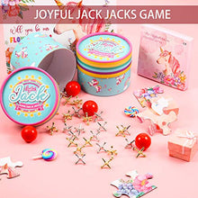 Load image into Gallery viewer, 4 Set Joyful Jacks Game Set Include 4 Pieces Bouncy Rubber Balls 40 Pieces Classic Jack Stones Gold and Silver Metal Jacks and Instructions for Boys Girls and Adults
