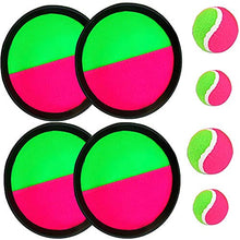 Load image into Gallery viewer, Paddle Catch Ball and Toss Game Set Disc Toss and Catch Paddle Sport Game (4 Paddles and 4 Balls)
