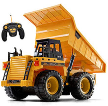 Load image into Gallery viewer, Top Race Remote Control Construction Dump Truck Toy, RC Dump Truck Toys, Construction Toys Vehicle, RC Truck Toys for 2,3,4,5,6,7,8,9 Year Old Boys and up, Toddler Toy Trucks 1:14 Scale, TR-112
