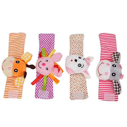 Valentine's Day PresentPine Material Beautiful Appearance Rattle Wrist Bands, Baby Wrist Rattles, Thanksgiving Kids Festival GIF Easter for Home Tables beds(011, 013 Wrist Strap)
