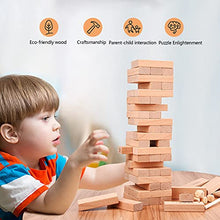 Load image into Gallery viewer, oeprzcu Giant Toppling Timber Tower Toy - 48 Eco-Friendly Wooden Blocks Stacking Game w/ Dices, Game Board &amp; Carry Bag - Indoors &amp; Outdoors Family Game / Developmental Game for Kids and Adults

