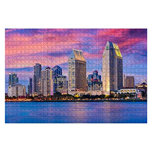 Wooden Puzzle 1000 Pieces san Diego Skyline Skylines and Pictures Jigsaw Puzzles for Children or Adults Educational Toys Decompression Game