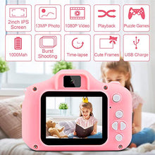 Load image into Gallery viewer, 1080P Kids Digital Camera for Best Birthday Festival Gift, Colorful Toy Children Recharged Camera for 3-10 Year Old Boys Girls, Toddler Cute Multi-Functional Camera with 2 Inch Screen 13MP 32GB Card
