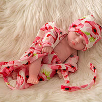 Alician 10 Inch Simulation Doll Durable Vinyl Reborn Doll Baby Toy QW-13 Rosy Robe Winking Girl