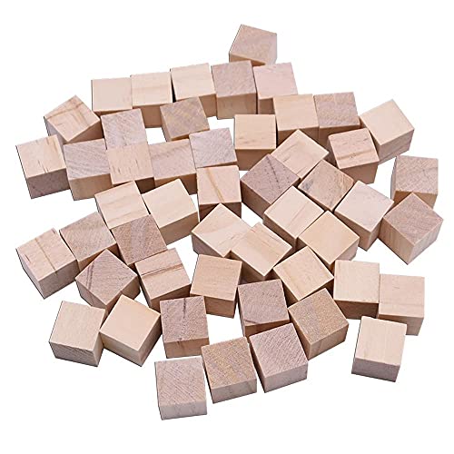 MNTT Natural Solid Cube for Math Puzzles Making Alphabet Blocks Unfinished Photo Hardwood Blocks Wooden Square Cubes Wood Blocks(1x1x1cm)